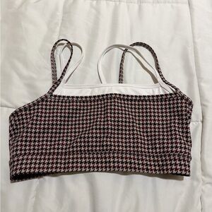 Abercrombie & Fitch Black and White Houndstooth Sports Bra